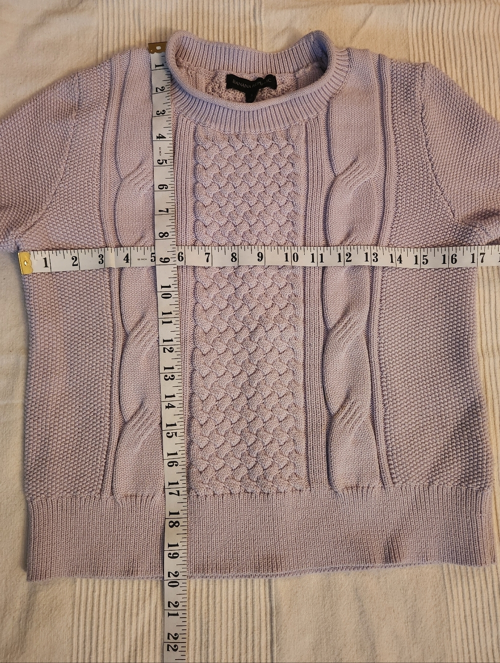 Lilac Rose Cotton Sweet Pretty Cable Knit Sweater Top Size Small - Picture 3 of 11